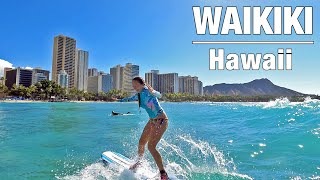 SURFING HAWAII  Waikiki Beach POV Surf with a Gopro [upl. by Macdermot]