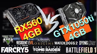 GTX 1050 ti 4gb vs RX 560 4gb тесты в играх [upl. by Nevar633]