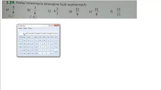 1 24 Podaj rozwinięcia dziesiętne liczb wymiernych [upl. by Leciram]
