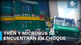 Por intentar ganarle al tren microbús queda aplastado en Tlalnepantla [upl. by Mir452]