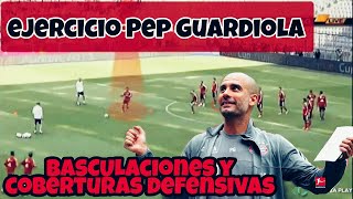 Ejercicio de Pep Guardiola basculaciones y coberturas defensivas [upl. by Lasser809]