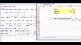 Biostatistics R Cox proportional hazard model Hosmer and Lemeshow Chapter 4 Section 43 [upl. by Wilder690]