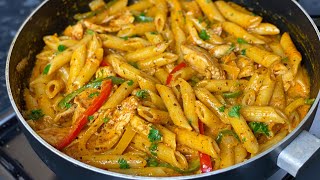 Best Chicken Fajita Pasta With only a few simple ingredients it’s Extremely easy and delicious [upl. by Aniral115]