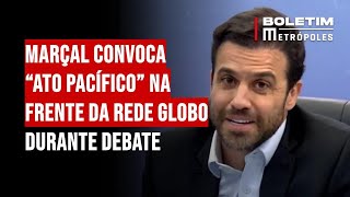 Marçal convoca “ato pacífico” na frente da Rede Globo durante debate [upl. by Tombaugh]