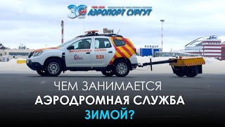 Аэропорт Сургут  Чем занимается аэродромная служба зимой [upl. by Ydnac]