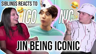 We all need a JIN in our LIVES😭 Siblings react to Jin being iconic for 8 minutes [upl. by Helfant]