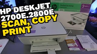 How To Print Scan Copy With HP Deskjet 2700e2800e All In One Printer Review [upl. by Eelrahs]