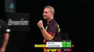 NINEDARTER Dimitri Van Den Bergh vs Stephen Bunting  2018 Grand Slam [upl. by Nanah550]