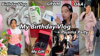 VLOG  My Birthday اول مرة نمشي لبيجامة بارتي🎉  أسئلة و أجوبة [upl. by Eniwtna]