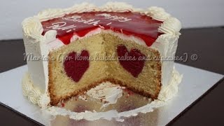 Valentines Hidden Heart Cake Tutorial  Cake Decorating [upl. by Fries]