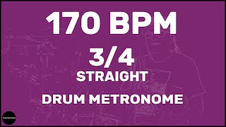 34 Straight  Drum Metronome Loop  170 BPM [upl. by Ahsinahs]