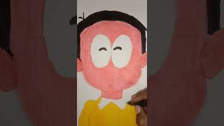 Nobita drawingart drawing nobita art colours brushpencolourbrush painting video [upl. by Feltie137]