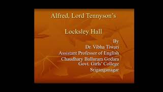 Locksley Hall Alfred Lord Tennyson 1 [upl. by Grover]