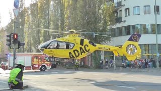 Christoph 15 in München LandungStart auf Münchner Goetheplatz  Absperrung durch BFPolizei [upl. by Adnohsat]