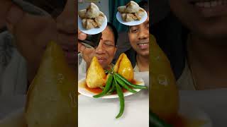 SAMOSA EATING CHALLENGE WITH MY MOTHER indianfood indianmukbangshow eatingshow [upl. by Yim]