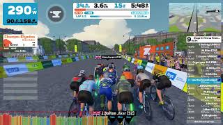 Zwift  Race Stage 4 Vive La France  Champs Elysees  Using Racing Score D in Paris [upl. by Ardnnaed984]