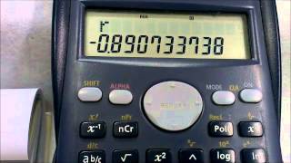 Casio fx350MS Simple Linear Regression  R to T [upl. by Abner53]