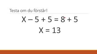 Ekvationer addition och subtraktion [upl. by Enaz]