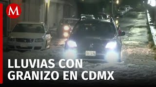 Lluvias tapizan de granizo las calles del sur de la Ciudad de México [upl. by Erek683]