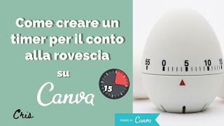 Come creare un timer per il conto alla rovescia  TUTORIAL Canva passo passo  così facile [upl. by Airotkciv]