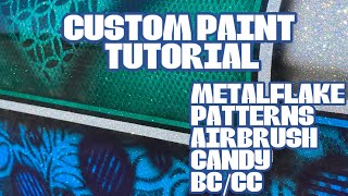 Custom Paint TutorialHow to do Metal Flake KandyPatternsAirbrush in AutomotiveMotorcycle Style [upl. by Nylkoorb]