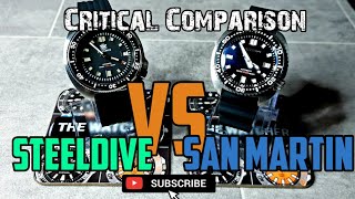 SteelDive 6105 VS San Martin 6309 ◇ Comparison  The Watcher [upl. by Aynatan]