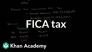 FICA tax  American civics  US government and civics  Khan Academy [upl. by Hultin93]