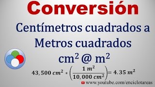 Convertir de Centímetros Cuadrado a Metros Cuadrados cm2 a m2 [upl. by Uhp]