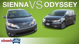 Honda Odyssey vs Toyota Sienna  Edmunds ARated Minivans Face Off [upl. by Avon]