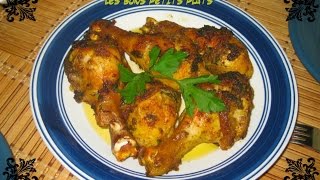 Cuisses de Poulet au four a la marocaine  دجاج في الفرن بالشرمولة المغربية  Rass el hanout [upl. by Lindy]