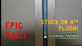 EPIC FAIL Dong Yang Elevator STUCK on the 4th Floor [upl. by Dianthe]