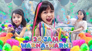 24 JAM DI DUNIA WARNA WARNI SERU BANGET 😍 KOMPILASI VLOG 1 JAM LEIKA DAN TOMPEL MAIN WARNA [upl. by Grath306]