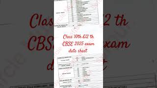 CBSE class 10th amp12th exam date sheet [upl. by Ecylla21]