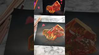 Wulfenite Pastel Pencil Painting mineralart art painting drawing minerals crystals artist [upl. by Enelez]