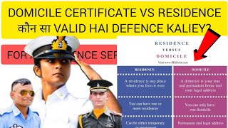 Domicile Certificate vs Residence Certificate  What is Best for Defence  domicile kya hota hai [upl. by Hollyanne]