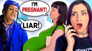 REAL Pregnant Woman Reacts To FAKE Pregnant Woman Thrown Off Plane [upl. by Lenod]