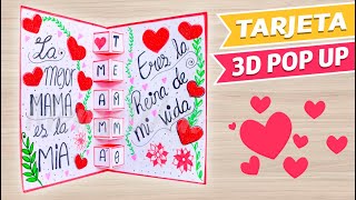 TARJETA 3D PARA MAMÁ Como hacer tarjeta para el dia de la madre [upl. by Eyde]