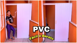 Fiz Uma Porta de PVC Gastando Pouco Passo a passo  DIY [upl. by Haymes892]