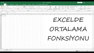 EXCELDE ARİTMETİK ORTALAMA FONKSİYONU [upl. by Eugenides122]