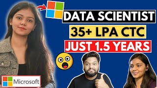 NO Masters DEGREE to DATA SCIENTIST  Microsoft 🔥 She Cracked It In 15 YEARS 🔥 35 LPA CTC ❤️ [upl. by Jasik]