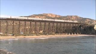 Amtrak Pacific Surfliner at the Gaviota Trestle [upl. by Loni]