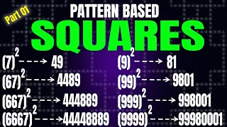 Pattern based square 01 shorttrick in hindi  square kaise nikale  patterns in square numbers [upl. by Juan]