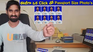 Passport Size Photo in Telugu  Adobe Photoshop Tutorial 2024  Create Passport Size Photos [upl. by Annavaj]