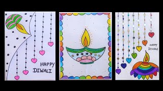 Diwali 🪔🎇 Greeting Card  Easy diwali card making ideas  Diwali card making for competition [upl. by Noreg]