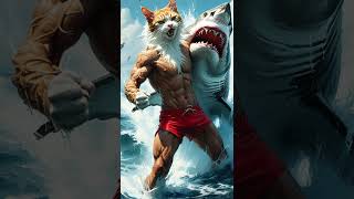 Fighting with sharks to save kittens catshorts cat sad [upl. by Queston]