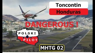 Dangerous Hard Landing Airport Toncontin Tegucigalpa in Honduras MHTG by Boeing 737 in MFS MSFS [upl. by Anigar]