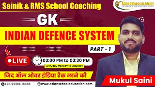 Indian Defence System for Sainik Exam 2024sainik school online coaching Rms Class 6 free course [upl. by Verdha]