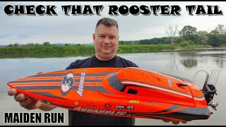 HKing RTR Marine Aquaholic V3 Brushless Deep Vee Racing Boat 730mm Orange Maiden Run [upl. by Zeb993]