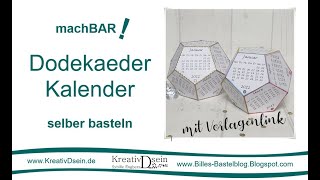 Dodekaeder Tischkalender selber basteln [upl. by Annirak877]