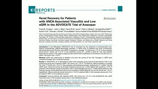 Recuperação renal em Vasculite ANCA com taxa de filtração glomerular reduzida  post hoc ADVOCATE [upl. by Cohl103]